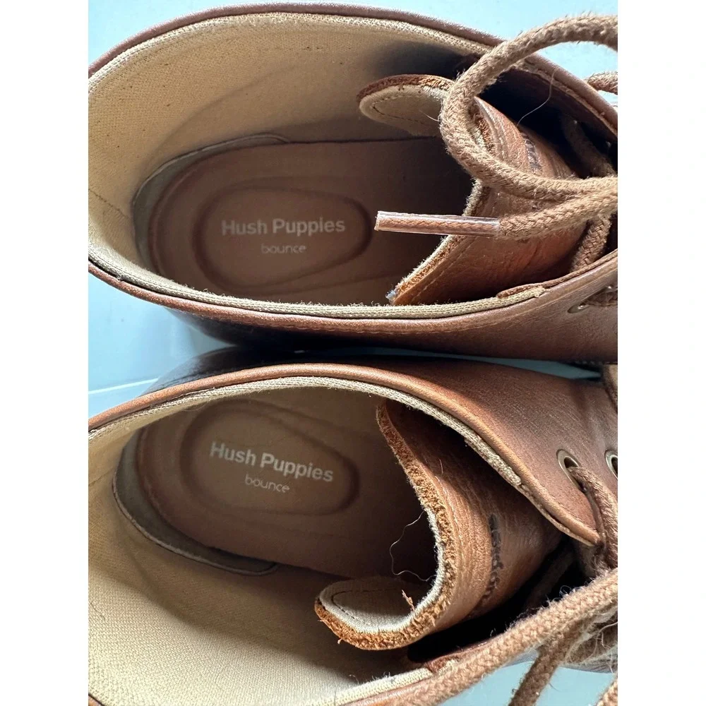 Hush Puppies Men Brown Leather Chukka Boots Bounce HM02154-211 Size 12